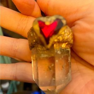 Handmade Quartz Master Heart Healing Point Necklace